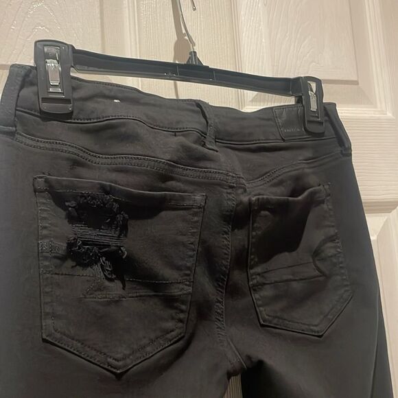 AEO next level stretch JEGGING stretch distressed jeans SZ 6 regular - Picture 6 of 12
